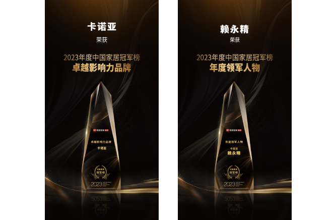 卡諾亞喜獲“卓越影響力品牌”、“年度領軍人物”重磅榮譽